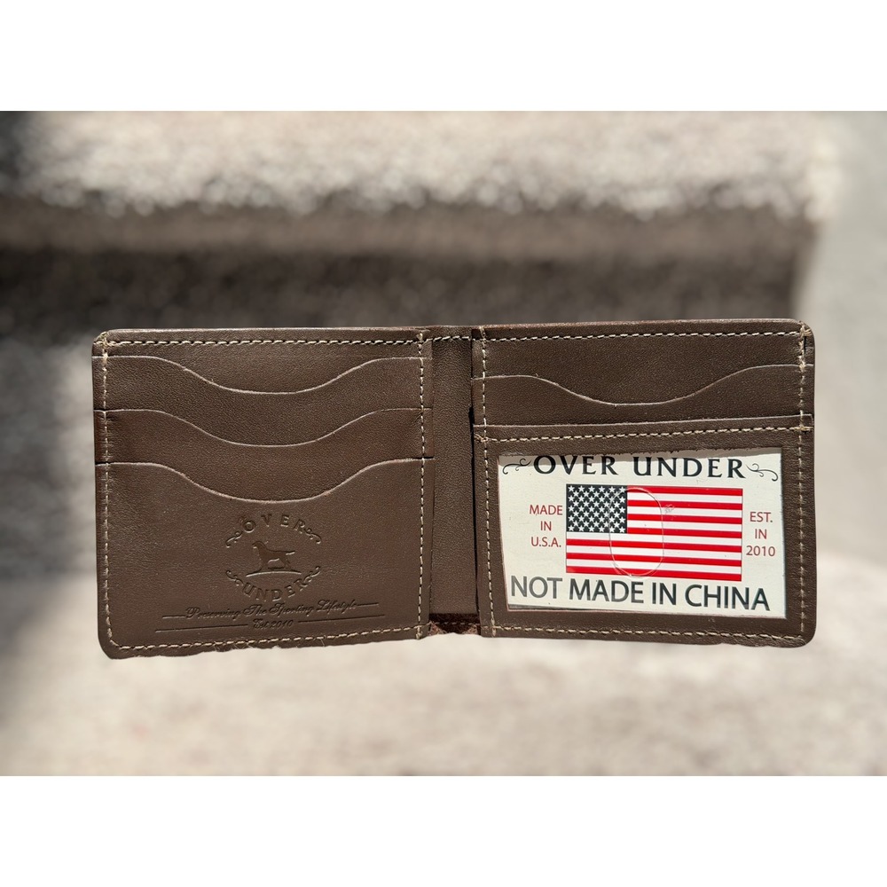 Over Under Traditionalist Genuine Leather Bi-Fold Wallet Brown Made in USA Men - Picture 4 of 8